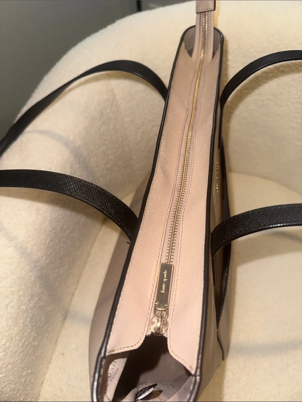 kate spade ♠️ Cream Tote with black Straps